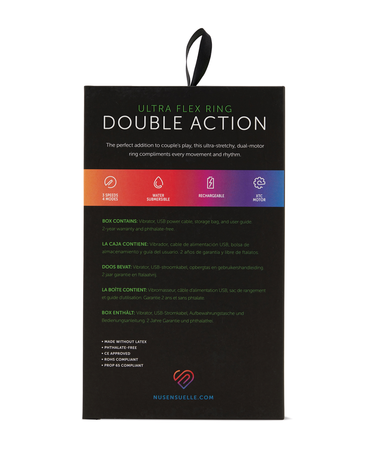 Nu Sensuelle Double Action Cockring 2x7 Function - Clear - Image 2