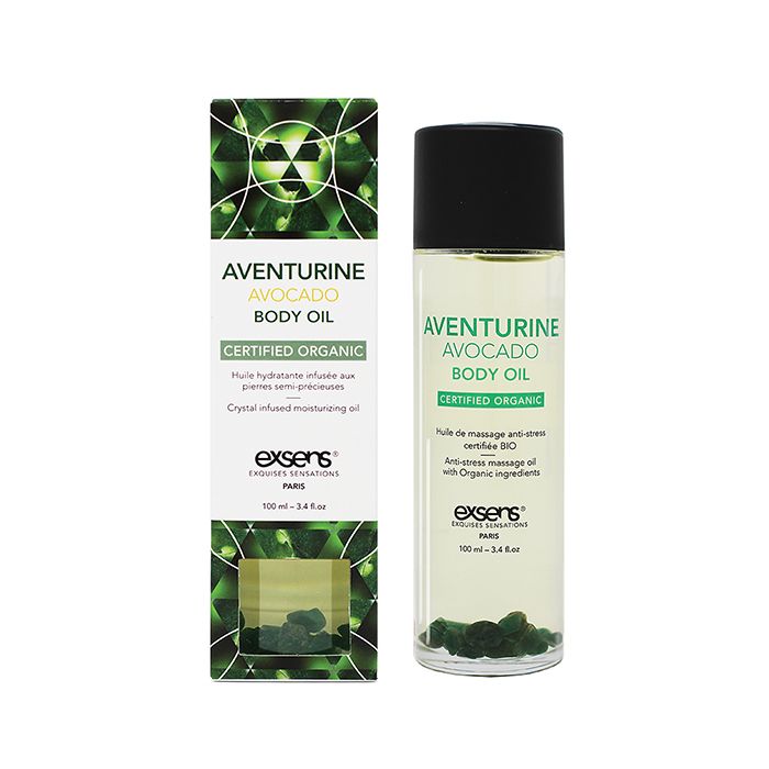 EXSENS of Paris Organic Body Oil w/Stones - Adventurine Avocado 100 ml - Image 2