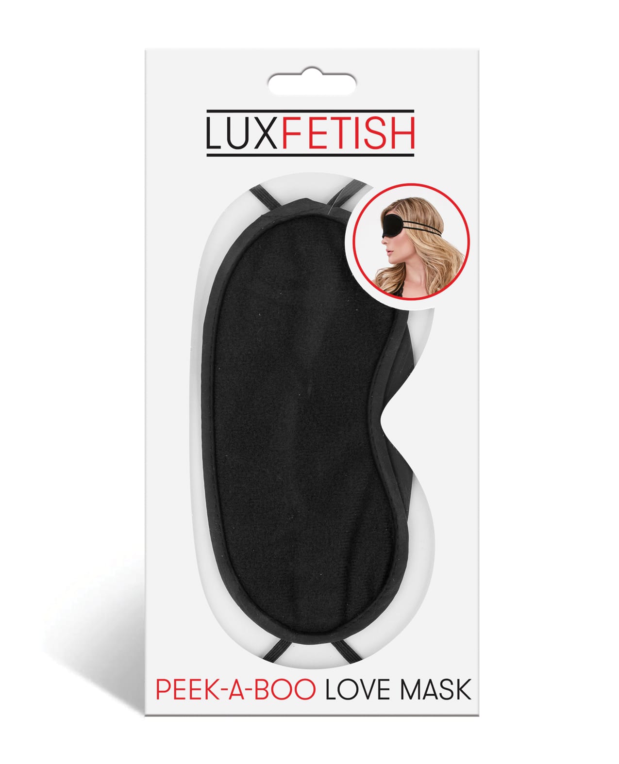 Lux Fetish Peek a Boo Love Mask - Black - Image 2