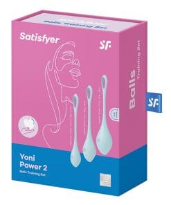 Alternative view of Satisfyer Yoni Power 2 Balls Training Set - Light Blue