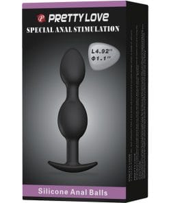 Alternative view of Pretty Love 4.92" Silicone Anal Plug w/Ball - Black
