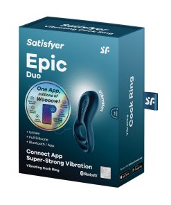 Alternative view of Satisfyer Epic Duo Ring Vibrator - Dark Blue