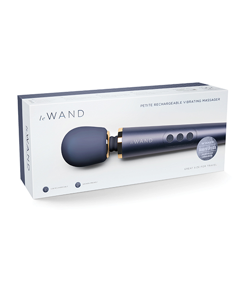 Le Wand Petite Rechargeable Vibrating Massager - Navy - Image 4