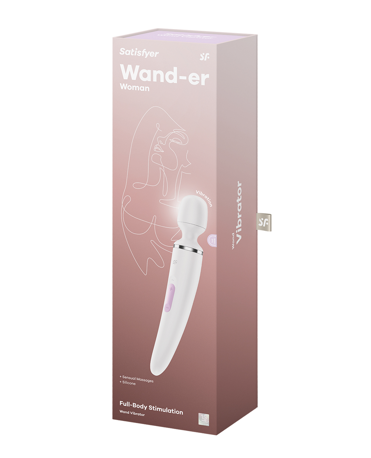 Satisfyer Wand-er Woman - White/Chrome - Image 2