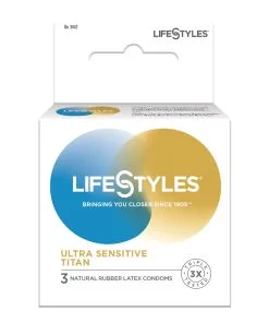Alternative view of Lifestyles Ultra Sensitive Titan Condoms - Pack of 3