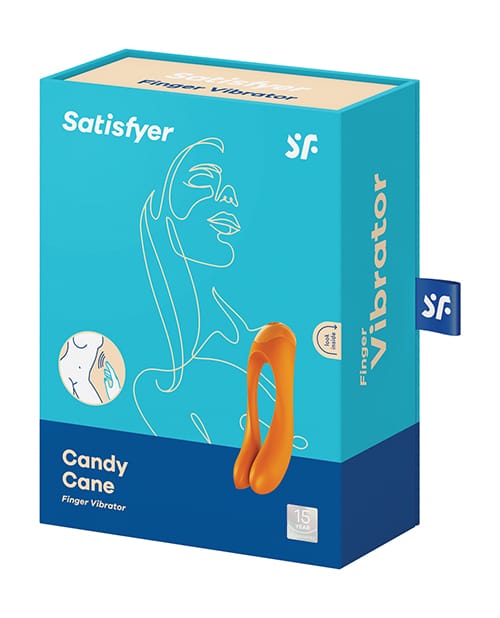 Satisfyer Candy Cane Finger Vibrator - Orange - Image 3
