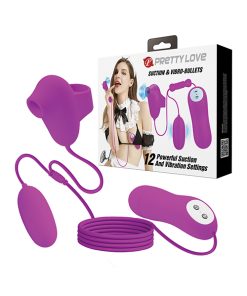Pretty Love Suction & Vibro Bullets - Fuchsia
