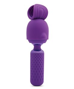 Nu Sensuelle Harlow Mini Wand w/Masturbator Attachment - Purple