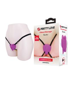 Pretty Love Heartbeat Strap On Clitoral Massager - Fuchsia
