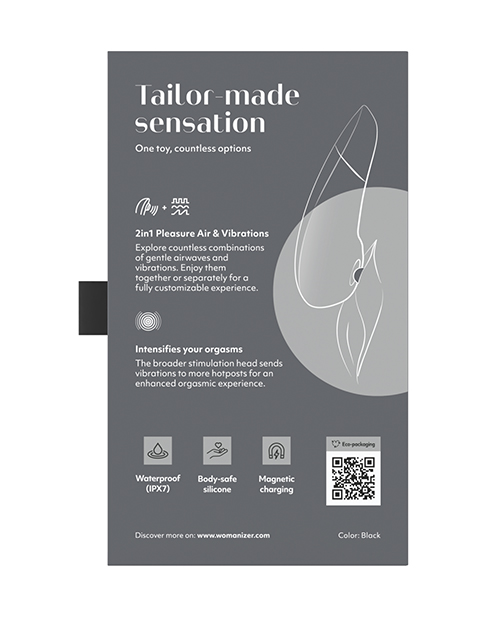 Womanizer Enhance 2 in 1 Pleasure Air & Vibrations - Black