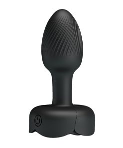 Pretty Love Olman Small Butt Plug w/Multi Color Bottom Light - Black