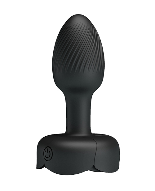 Pretty Love Olman Small Butt Plug w/Multi Color Bottom Light - Black