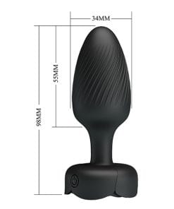 Pretty Love Osborn Medium Butt Plug w/Multi Color Bottom Light - Black