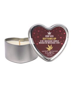 Earthly Body 2025 Valentines 3 in 1 Massage Heart Candle - 4.7 oz Bottom's Up