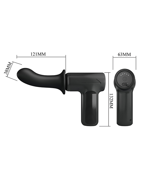 Pretty Love DJ Doctor Thrusting Gun Massager - Black