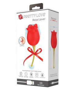 Pretty Love Licking Rose Lover Dual Ended Vibrator - Rose