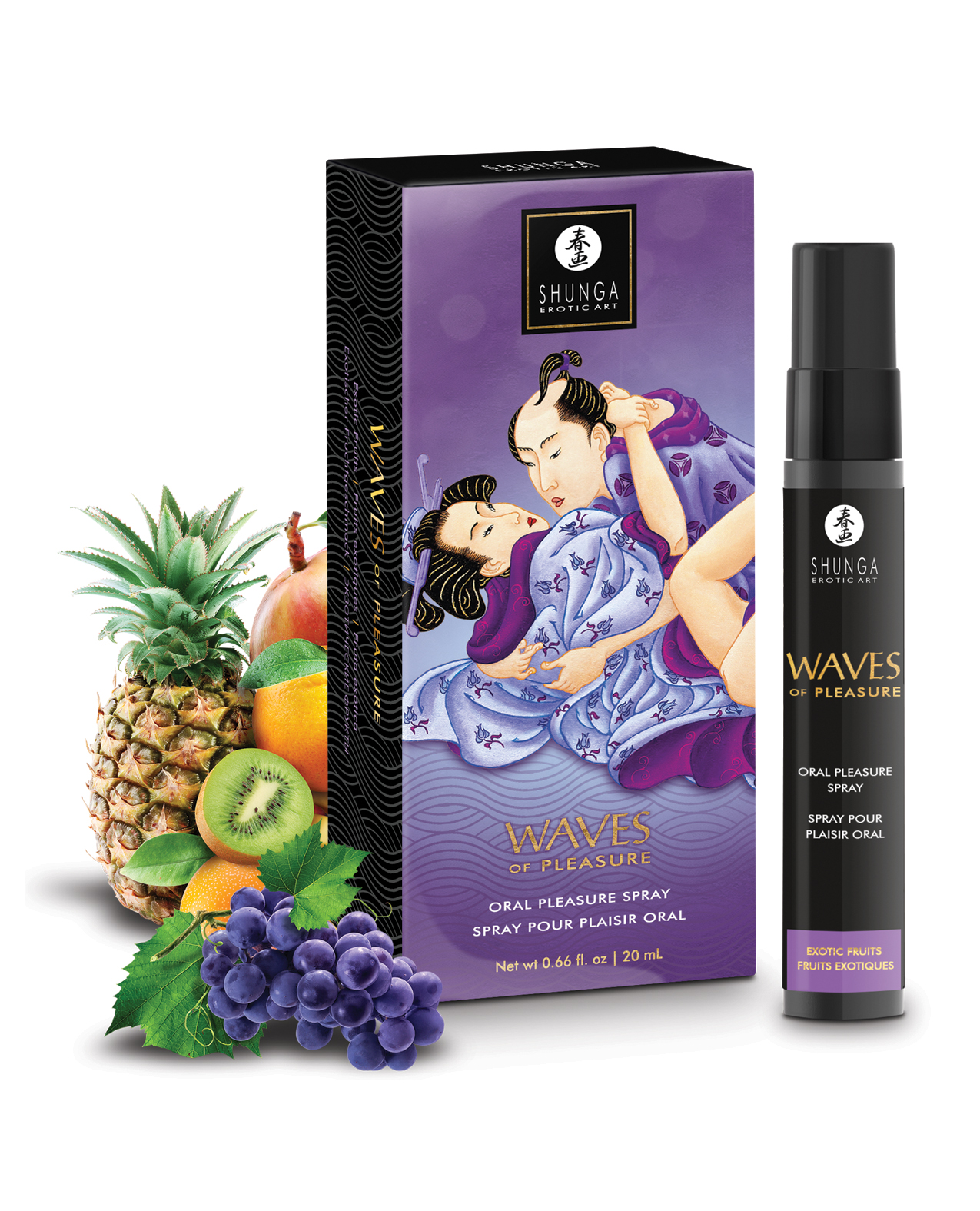 Shunga Waves of Pleasure Oral Pleasure Spray - .66 oz Exotic Fruits - Image 2