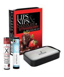 Sensuva Lips & Nips Pleasure Kit - Chocolate Nip Zip + Chocolate Strawberry XBalm + 50 Ways to Kiss Guide