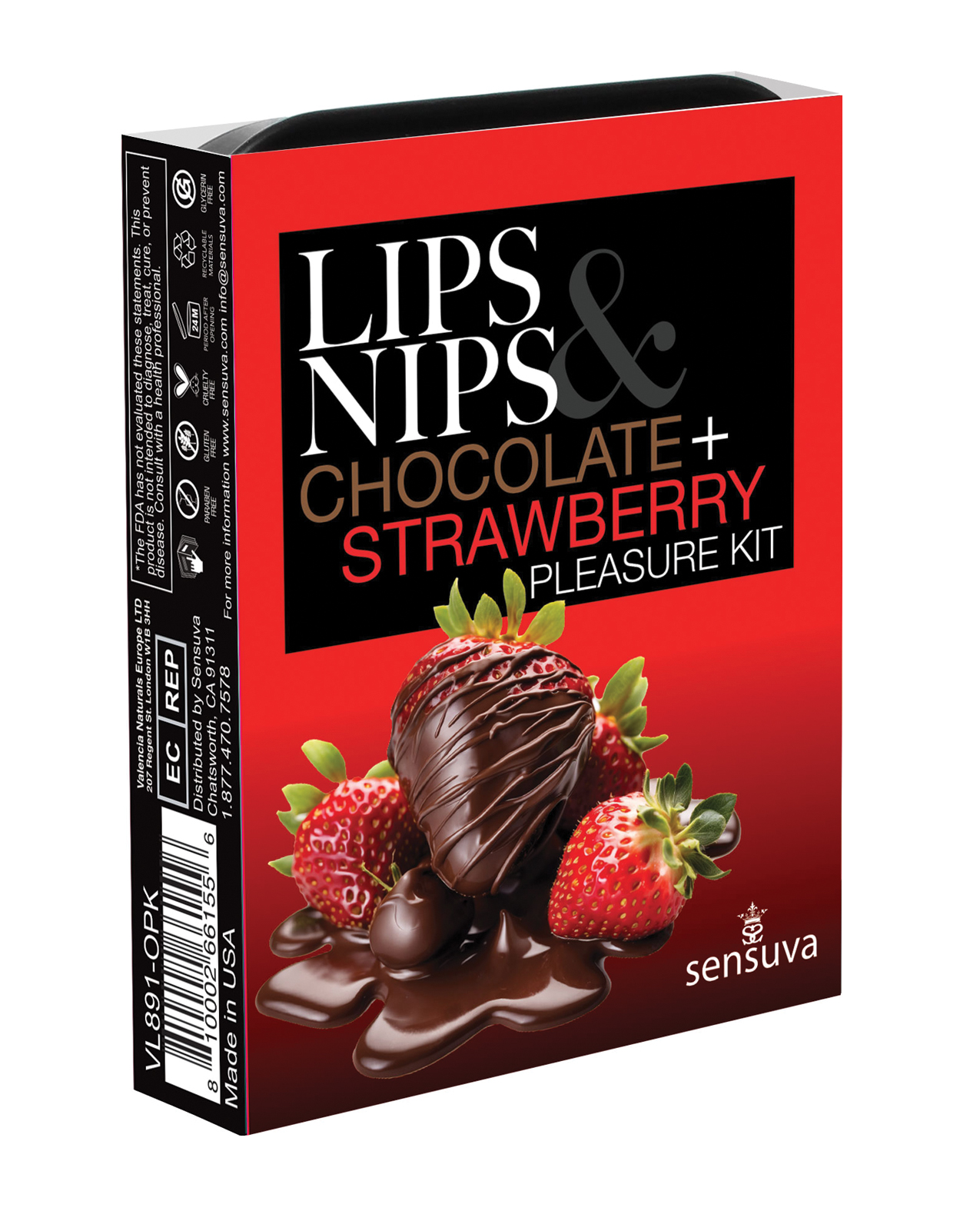 Sensuva Lips & Nips Pleasure Kit - Chocolate Nip Zip + Chocolate Strawberry XBalm + 50 Ways to Kiss Guide - Image 2