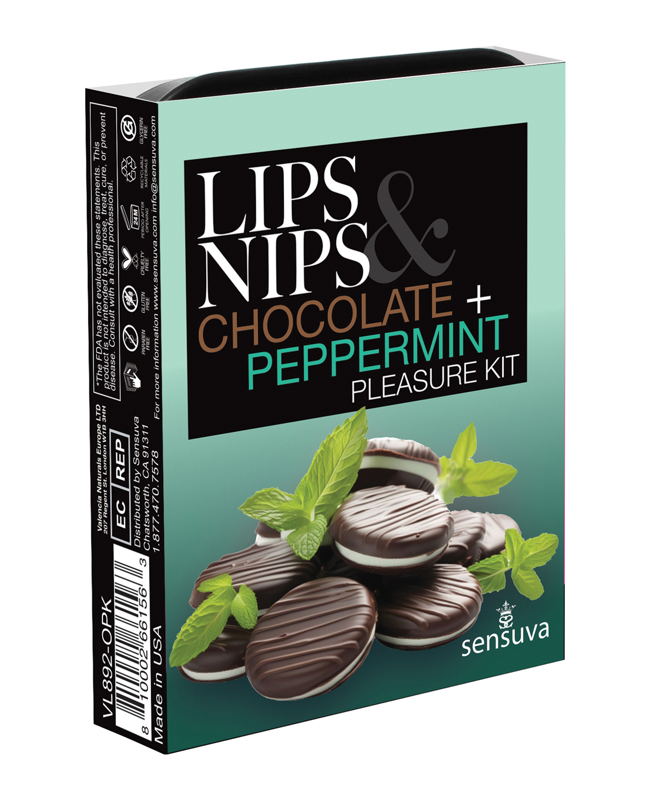 Sensuva Lips & Nips Pleasure Kit - Chocolate Nip Zip + Chocolate Peppermint XBalm + 50 Ways to Kiss Guide - Image 2