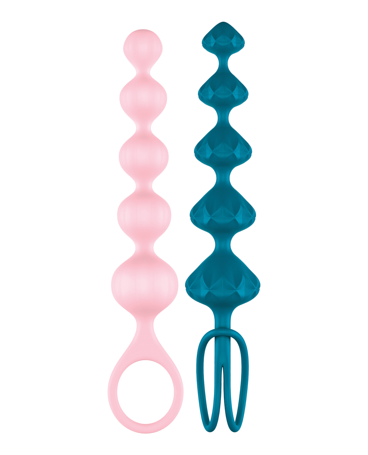 Satisfyer Love Beads Soft Silicone Beads - Blue & Pink - Image 2