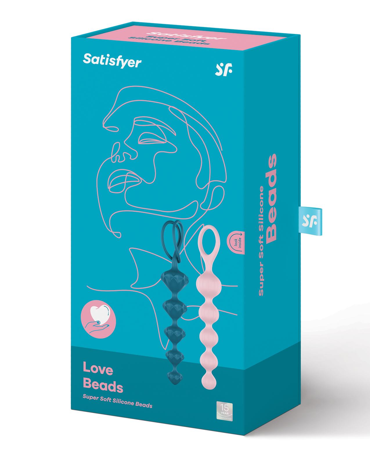 Satisfyer Love Beads Soft Silicone Beads - Blue & Pink - Image 3