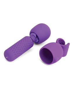 Alternative view of Nu Sensuelle Harlow Mini Wand w/Masturbator Attachment - Purple