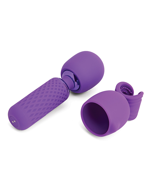 Nu Sensuelle Harlow Mini Wand w/Masturbator Attachment - Purple - Image 2
