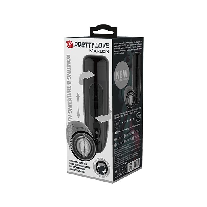 Pretty Love Marlon Thrusting & Rotating Masturbator - Black - Image 3