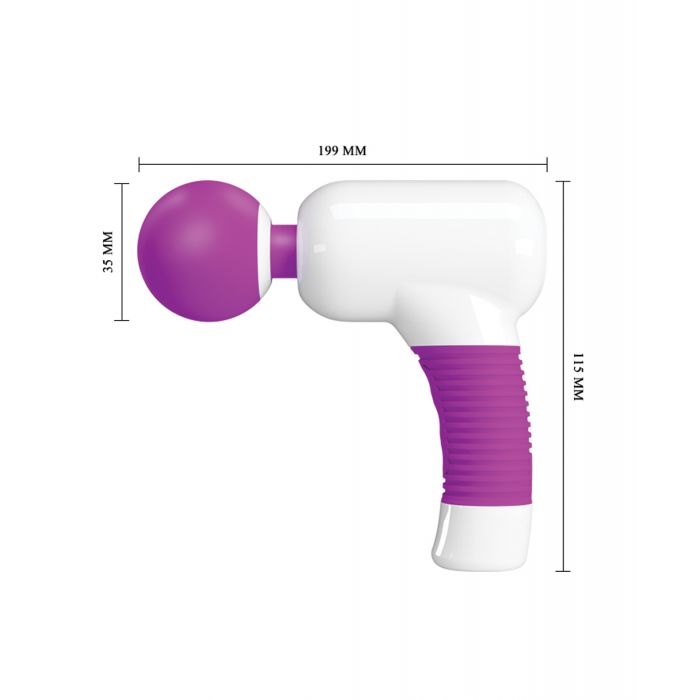 Pretty Love Super Power Fun Gun Massager - White/Fuchsia - Image 3