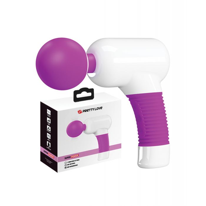 Pretty Love Super Power Fun Gun Massager - White/Fuchsia - Image 4