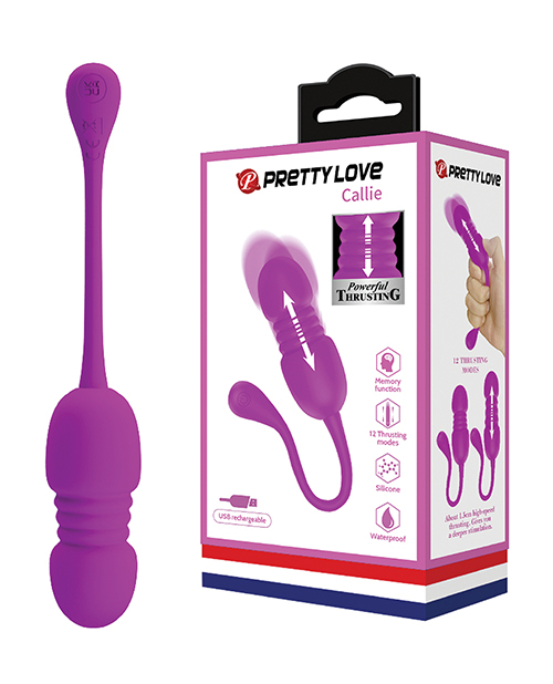 Pretty Love Callie Thrusting & Vibrating Egg - Fuchsia - Image 4