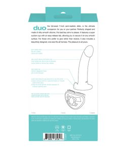 Alternative view of VeDO Duo Silcone Dildo w/Harness - Turquoise/Black