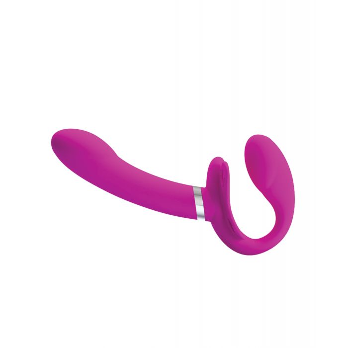 Pretty Love Valerie Vibrating Strapless Strap On - Fuchsia - Image 2