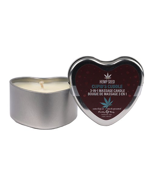Earthly Body 3 in 1 Massage Heart Candle - 4 oz Cupids Cuddle - Image 2