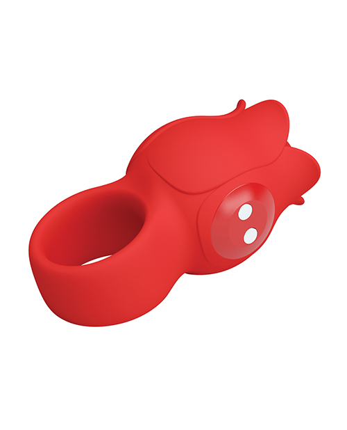 Pretty Love Jae Floral Ring Finger Vibrator - Red - Image 4