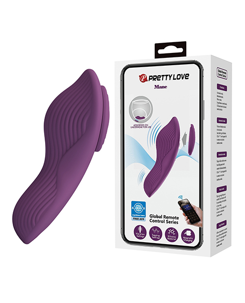 Pretty Love Mane Magnetic App-Controlled Panty Vibe - Purple - Image 3