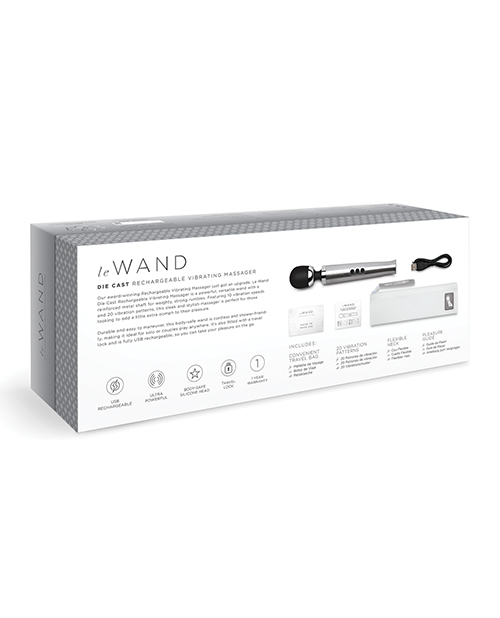 Le Wand Die Cast Rechargeable Massager - Silver - Image 3