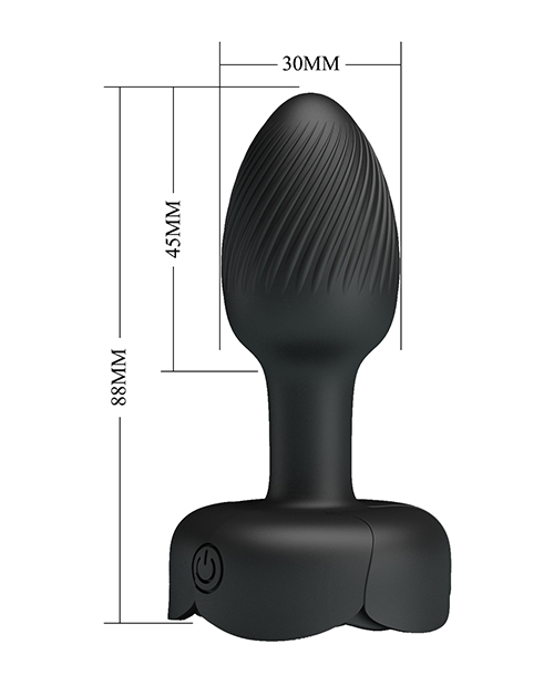 Pretty Love Olman Small Butt Plug w/Multi Color Bottom Light - Black - Image 4