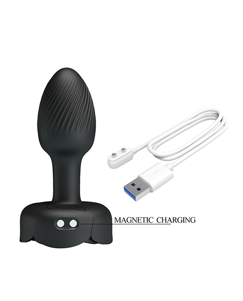 Pretty Love Olman Small Butt Plug w/Multi Color Bottom Light - Black - Image 7