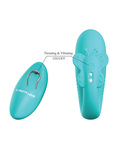 Pretty Love Remi Thrusting Hands-Free Vibrator - Aqua - Image 4