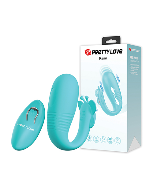 Pretty Love Remi Thrusting Hands-Free Vibrator - Aqua - Image 7