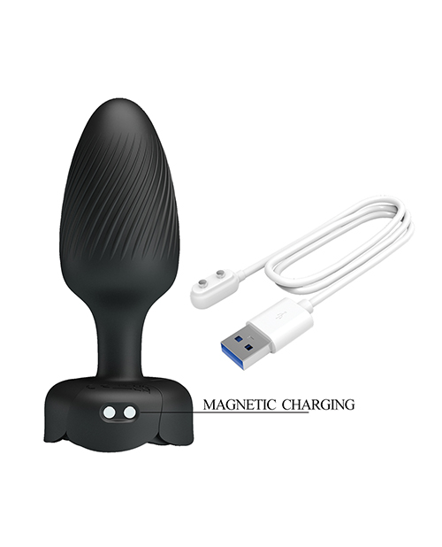 Pretty Love Osborn Medium Butt Plug w/Multi Color Bottom Light - Black - Image 4