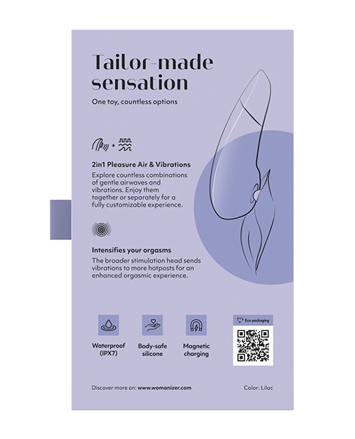 Womanizer Enhance 2 in 1 Pleasure Air & Vibrations - Lilac - Image 7