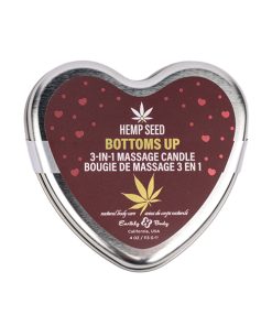 Alternative view of Earthly Body 2025 Valentines 3 in 1 Massage Heart Candle - 4.7 oz Bottom's Up