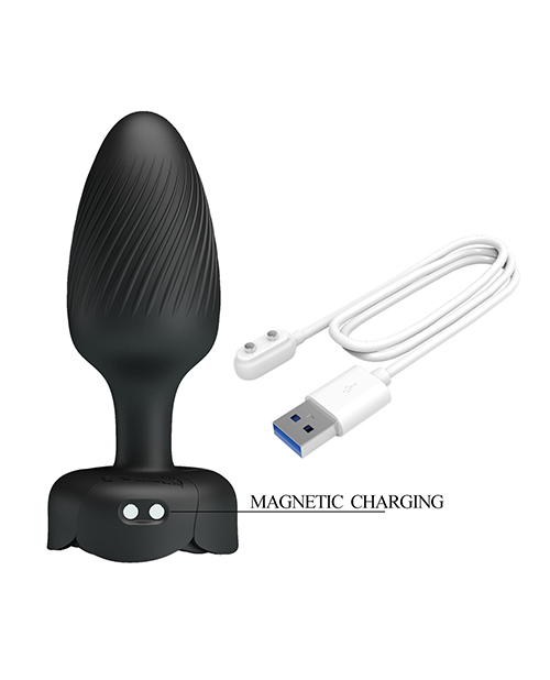 Pretty Love Varian Large Butt Plug w/Multi Color Bottom Light - Black - Image 2