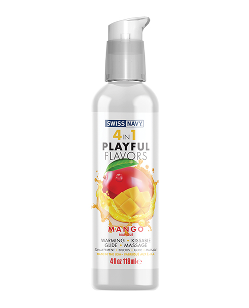 Swiss Navy 4 in 1 Playful Flavors Mango - 4 oz - Image 2