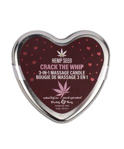 Alternative view of Earthly Body 2025 Valentines 3 in 1 Massage Heart Candle - 4.7 oz Crack The Whip
