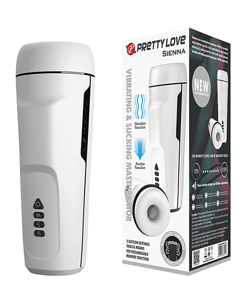 Pretty Love Sienna Sucking & Vibrating Masturbator - White - Image 2