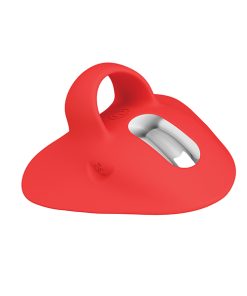 Alternative view of Pretty Love Carnation Manta Ray Finger Vibe - Red